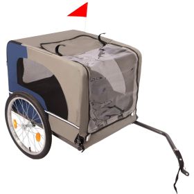 Dog Bike Trailer - Folding Pet Trailer Car for Bicycle, Folding Pet Carrier with 20 Inch Wheels, 2 Entrances, Safety Flag, Easy to Connect & Stor