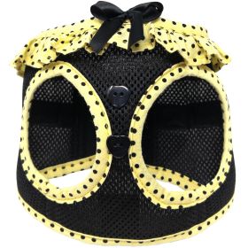 Yellow and Black Polka Dot Ruffle (Option: 3X-Large)