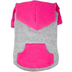 Color-Block Flex Fit Hoodie - Pink on Gray (Option: X-Large)