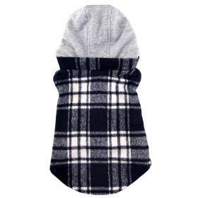 Weekender Dog Sweatshirt Hoodie Black & White Plaid Flannel (Option: X-Large)