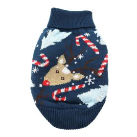 Dog Cable Knit 100% Cotton Sweater - Ugly Reindeer (Option: Medium)