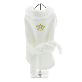 Luxury Dog Bath Robe - Gold Crown (Option: Large)