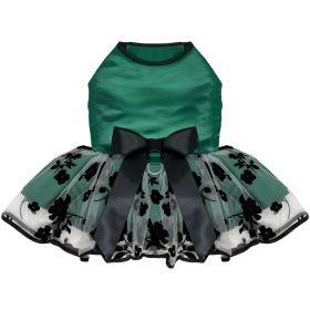 Green and Black Satin Dress (Option: Small)