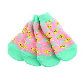 Non-Skid Dog Socks - Pineapple (Option: Small)
