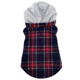 Weekender Dog Sweatshirt Hoodie - Red and Black Plaid Flannel (Option: Small)