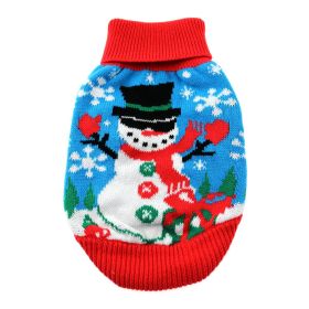 Dog Cable Knit 100% Cotton Sweater - Ugly Snowman (Option: Small)