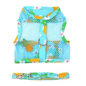 Cool Mesh Dog Harness with Leash - Pineapple Luau (Option: Medium)